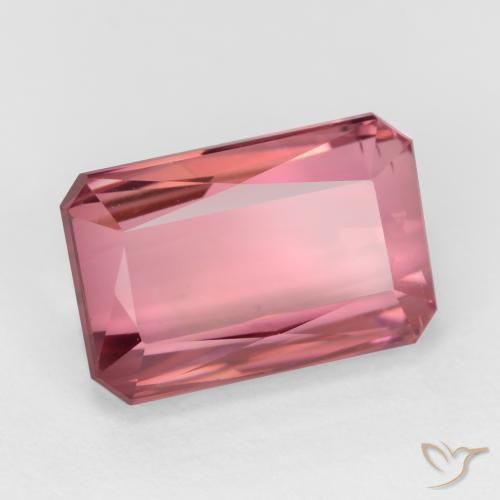 2.60ct Natural Tom rosa quente Turmalina, Corte Esmeralda, VS