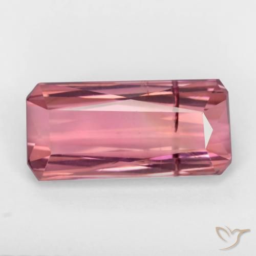 3.20ct Natural Rosa chiclete Turmalina, Corte Esmeralda, SI