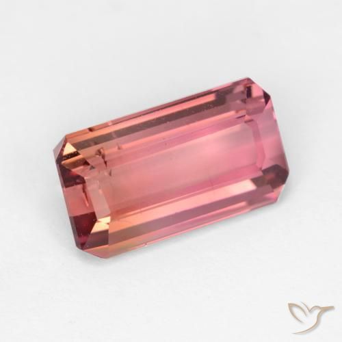 Turmalina ponche de frutas vermelhas Natural 3.04ct, Corte Octógono / Esmeralda, SI