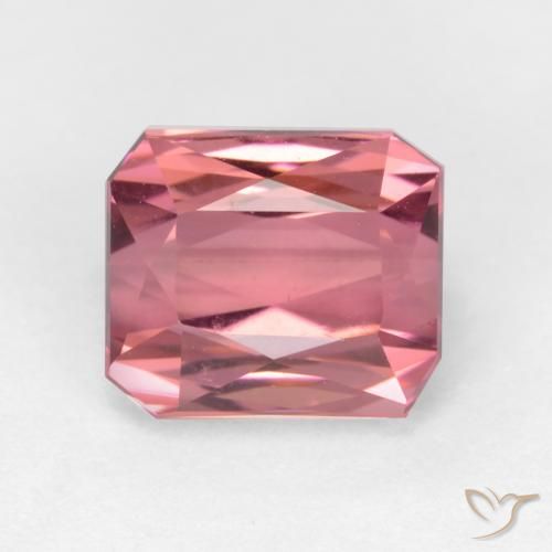 2.17ct Natural Rosa chiclete Turmalina, Corte Esmeralda, VS
