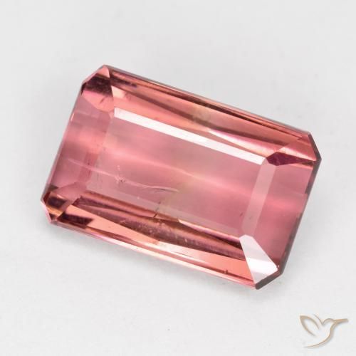 Turmalina rosa avermelhado Natural 4.74ct, Corte Octógono / Esmeralda, SI