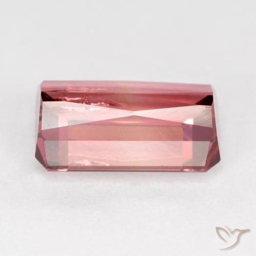 Turmalina rosa avermelhado Natural 4.74ct, Corte Octógono / Esmeralda, SI