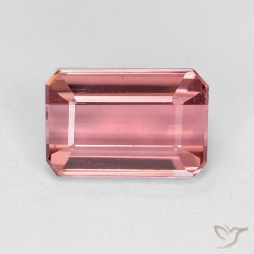 1.53ct Natural rosa médio Turmalina, Corte Esmeralda, VS-SI