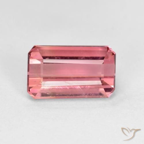 1.54ct Natural rosa médio Turmalina, Corte Esmeralda, VS