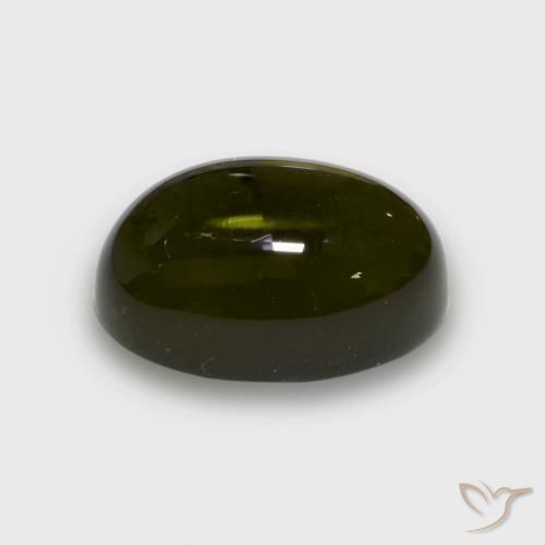 Turmalina verde escuro Natural 7.31ct, oval, Transparente