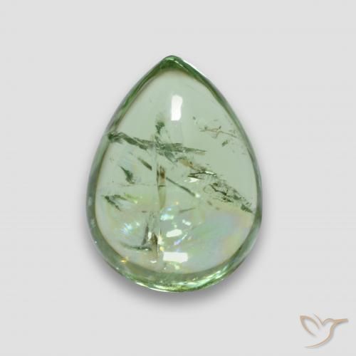 4.19ct Natural verde quente Turmalina, Formato de pêra, Transparente