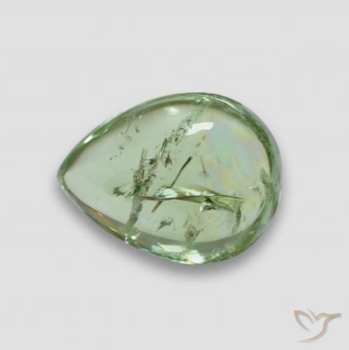 Turmalina verde quente Natural 4.19ct, Formato de pêra, Transparente