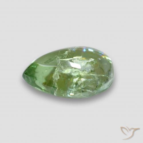 Turmalina verde quente Natural 4.19ct, Formato de pêra, Transparente