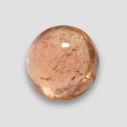 Turmalina Laranja Médio-Claro Natural 3.18ct, Corte Redondo, Transparente
