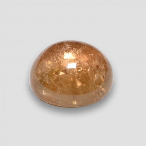 Turmalina Laranja Médio-Claro Natural 3.18ct, Corte Redondo, Transparente