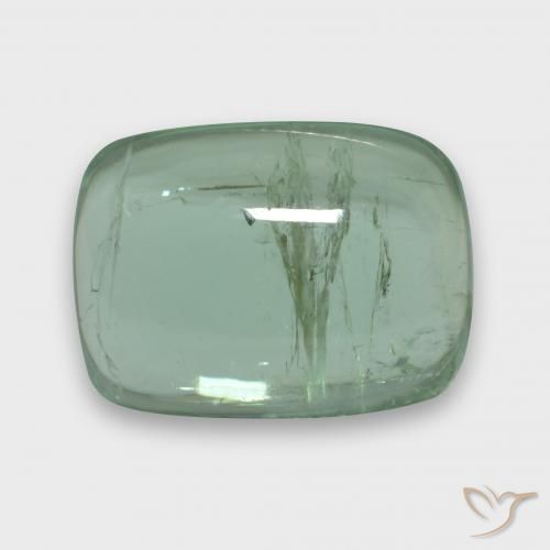 3.19ct Natural Muito claro amarelo verde Turmalina, Almofada, Transparente