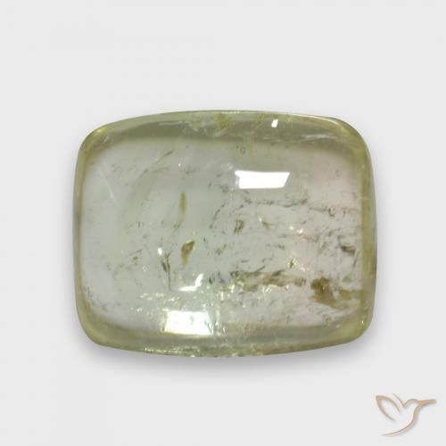 Turmalina Amarelo Creme Pálido Natural 3.60ct, Almofada, Transparente