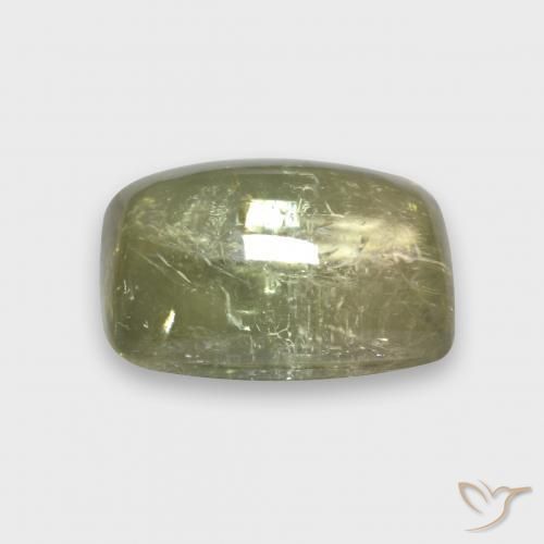 Turmalina Amarelo Creme Pálido Natural 3.60ct, Almofada, Transparente