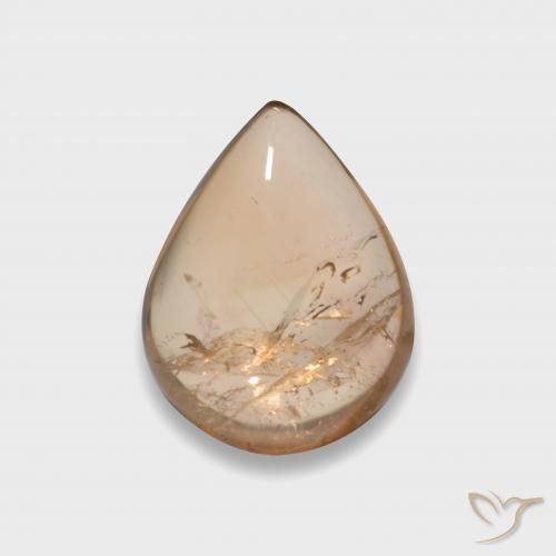 3.15ct Natural Laranja claro Turmalina, Formato de pêra, Transparente