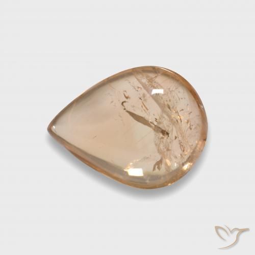 Turmalina Laranja claro Natural 3.15ct, Formato de pêra, Transparente