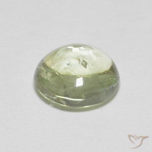 Turmalina Amarelo verde Natural 1.34ct, Redondo, Transparente