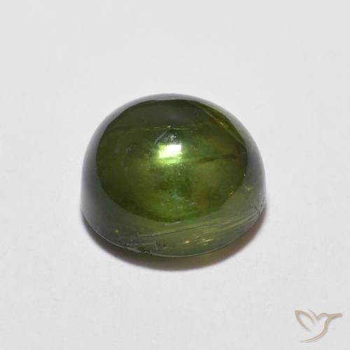 Turmalina verde escuro Natural 1.57ct, Redondo, Transparente
