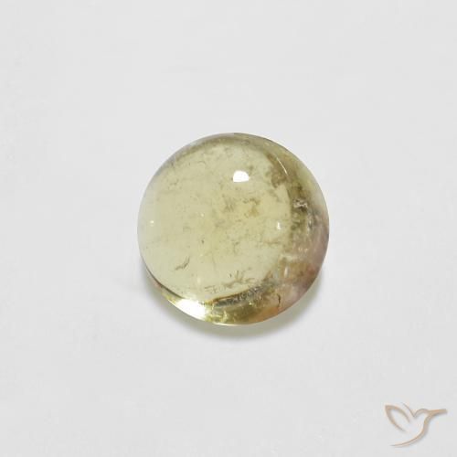 Turmalina Abelha amarela clara Natural 0.75ct, Redondo, Transparente