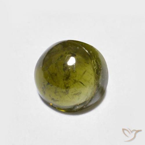 Turmalina Verde escuro Natural 0.68ct, Redondo, Translúcido