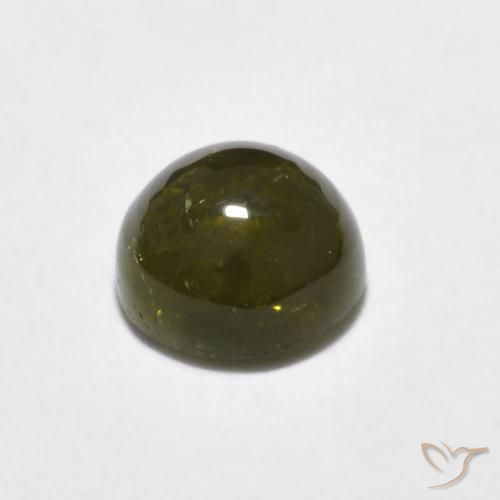 Turmalina Verde escuro Natural 0.68ct, Redondo, Translúcido