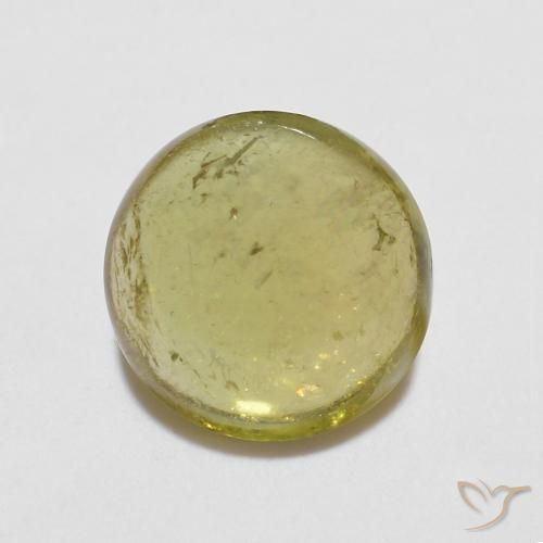 0.97ct Natural Amarelo Mostarda Turmalina, Redondo, Transparente