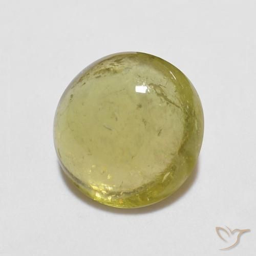 Turmalina Amarelo Mostarda Natural 0.97ct, Redondo, Transparente