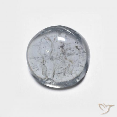 1.88ct Natural Cinza escuro Turmalina, Redondo, Transparente