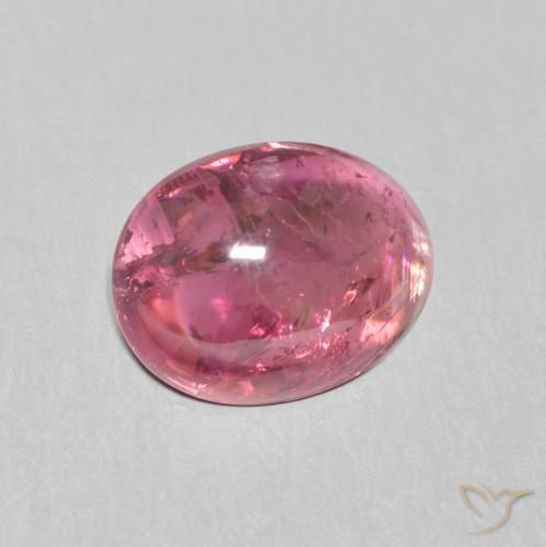 Turmalina framboesa vermelha Natural 1.58ct, oval, Transparente