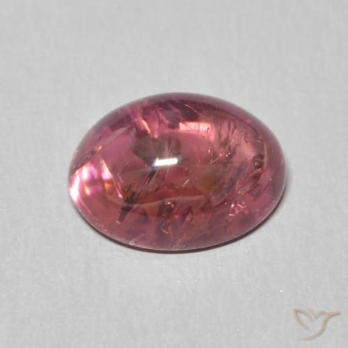 Turmalina framboesa vermelha Natural 1.58ct, oval, Transparente