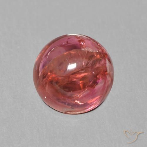 1.35ct Natural roxo avermelhado Turmalina, Redondo, Transparente
