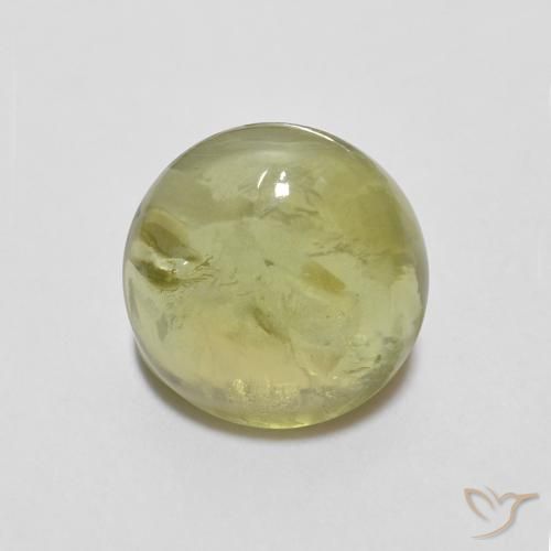 Turmalina Amarelo esverdeado Natural 1.48ct, Redondo, Transparente