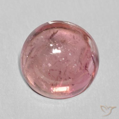 1.57ct Natural Luz rosa Turmalina, Redondo, Transparente