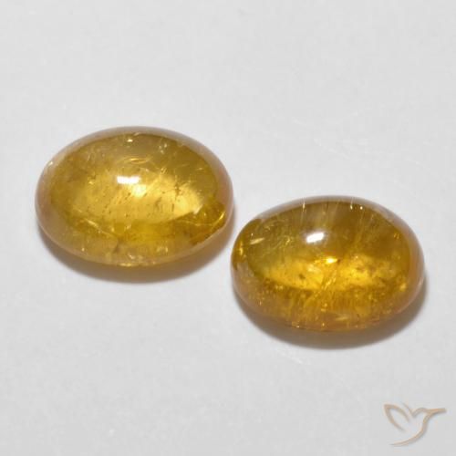 Pedras preciosas de Turmalina Dourado Escuro natural de 3.24 ct, oval, Transparente