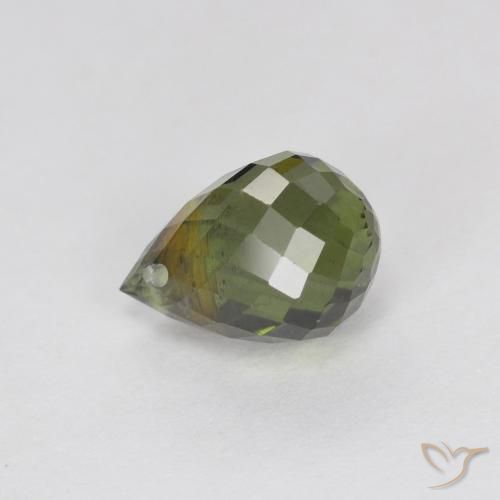 1.54ct Natural Verde escuro Turmalina, Briolette, VS-SI
