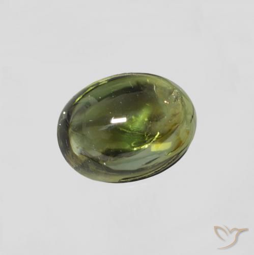 Turmalina Verde acastanhado Natural 1.31ct, oval, Transparente