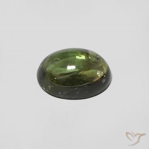 Turmalina Verde acastanhado Natural 1.31ct, oval, Transparente
