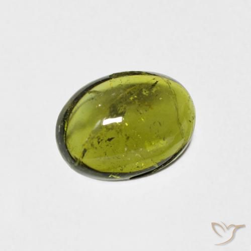 Turmalina Verde amarelado Natural 1.23ct, oval, Transparente