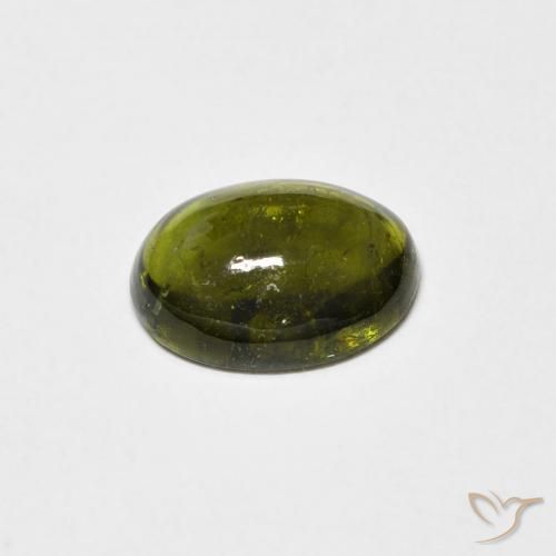 Turmalina Verde amarelado Natural 1.23ct, oval, Transparente