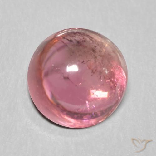 Turmalina Tom rosa quente Natural 1.09ct, Redondo, Transparente