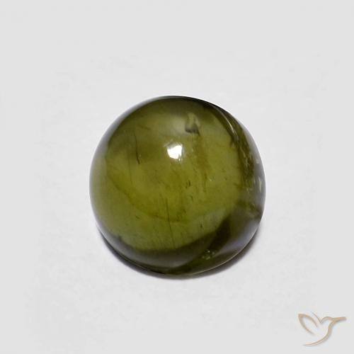 0.68ct Natural verde escuro Turmalina, Redondo, Transparente