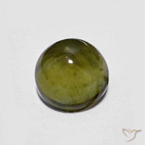 Turmalina verde escuro Natural 0.68ct, Redondo, Transparente