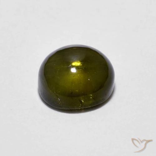 Turmalina verde escuro Natural 0.68ct, Redondo, Transparente