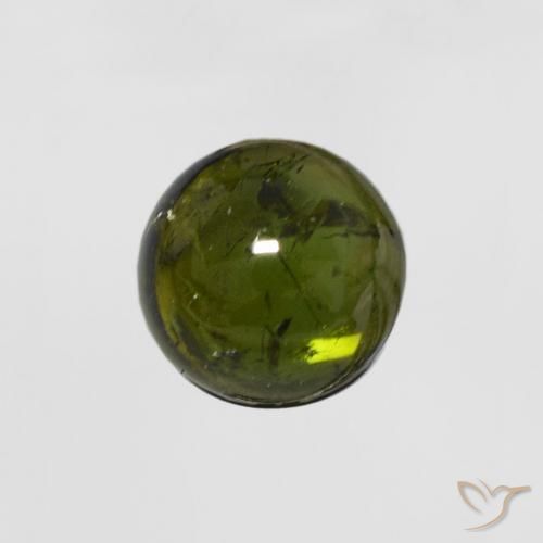 0.69ct Natural verde escuro Turmalina, Redondo, Transparente