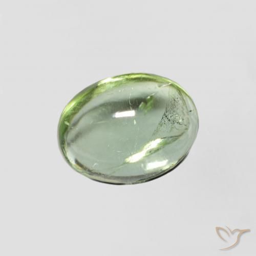 Turmalina verde quente Natural 1.44ct, oval, Transparente