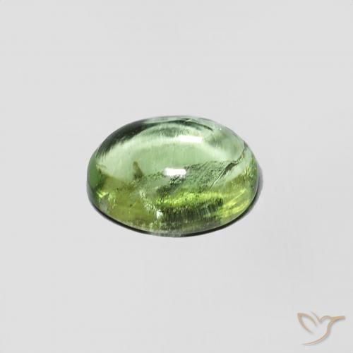 Turmalina verde quente Natural 1.44ct, oval, Transparente