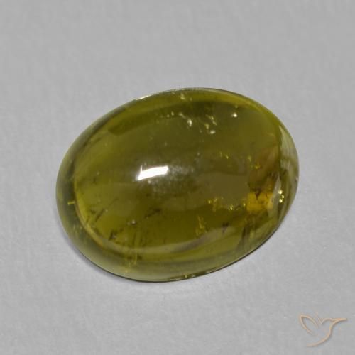 Turmalina Verde amarelado Natural 1.50ct, oval, Transparente