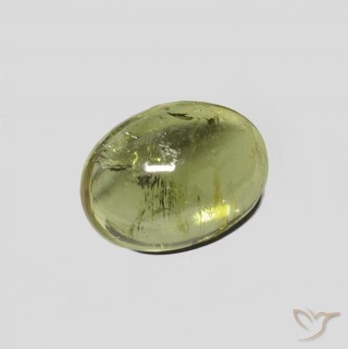 Turmalina Verde amarelado Natural 1.52ct, oval, Transparente