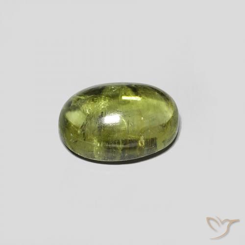 Turmalina Verde amarelado Natural 1.52ct, oval, Transparente