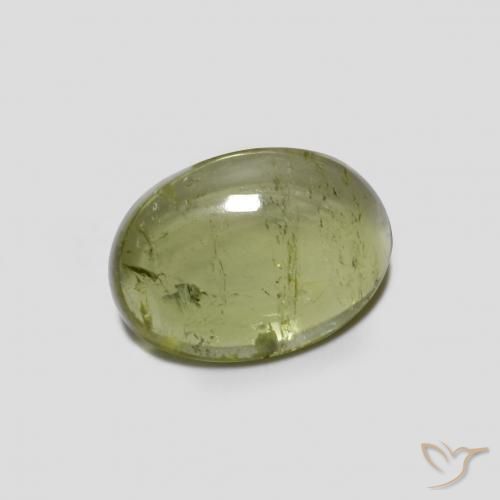 Turmalina Verde amarelado Natural 1.49ct, oval, Transparente