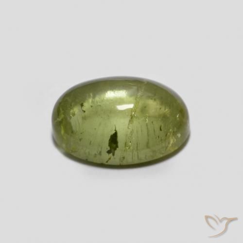 Turmalina Verde amarelado Natural 1.49ct, oval, Transparente